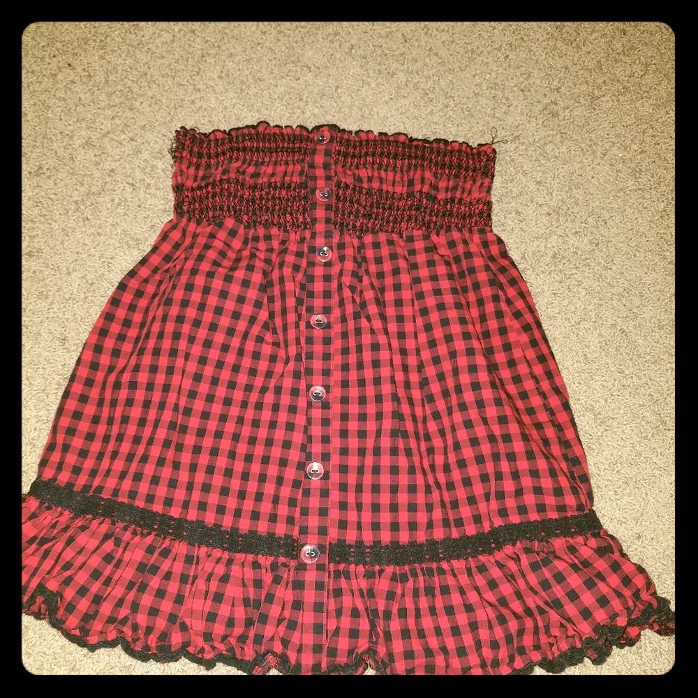 Red & Black Charlotte Russe Tubetop S